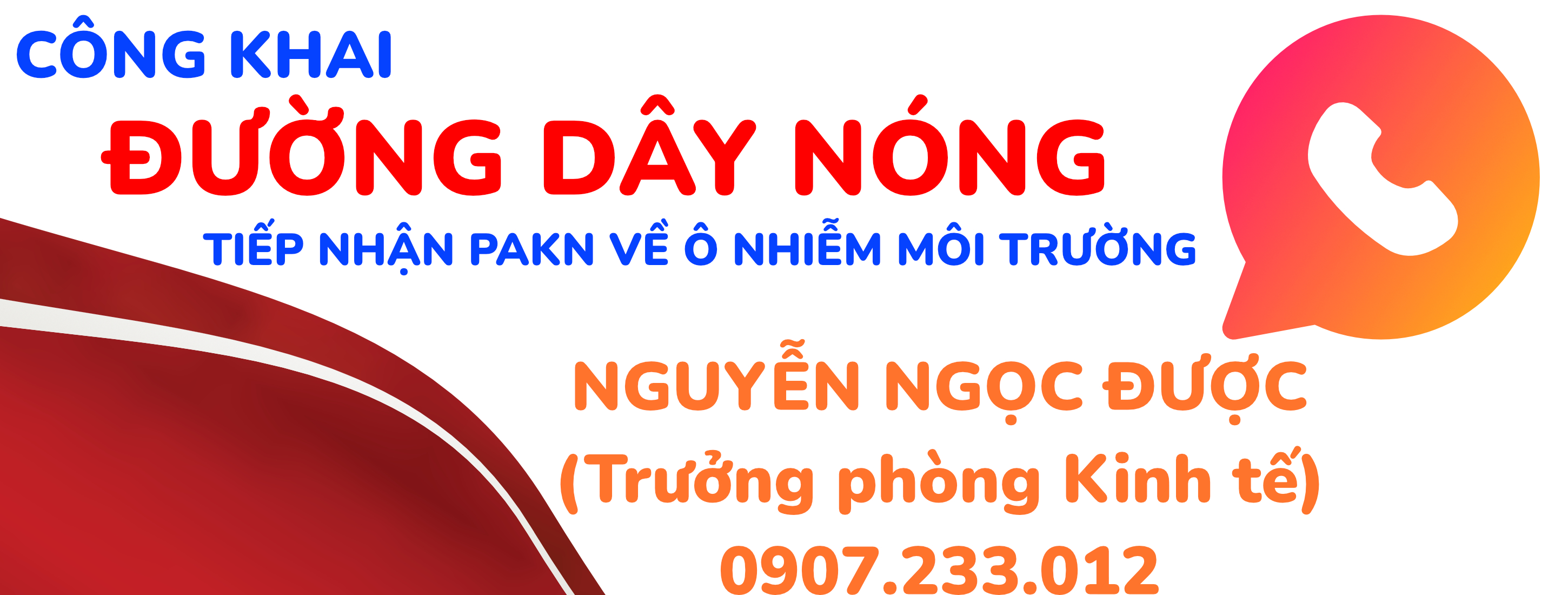 Đường dây nóng pakn về ô nhiễm môi trường
